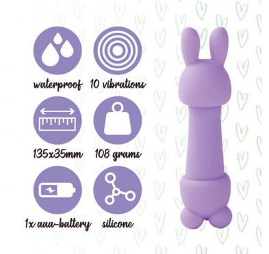 FeelzToys - Mister Bunny Massage Vibrator met 2 Dopjes Paars